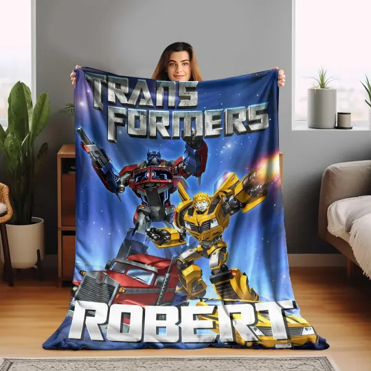 Custom Transformer Blanket/Personalized Robot Blankets/Boy Bed Room