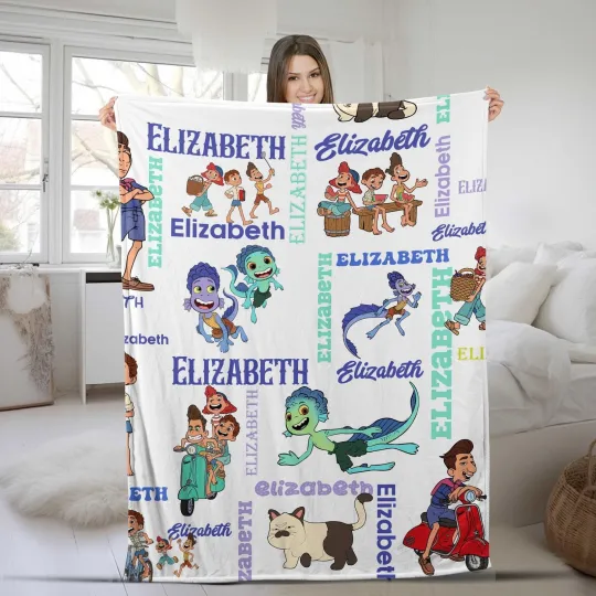 Discover Custom Disney Luca Blanket, Custom Name Alberto Scorfano Luca Paguro Birthday
