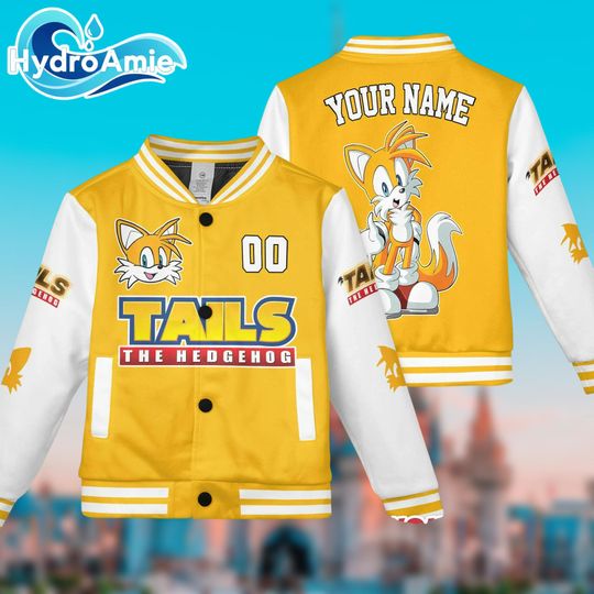 Discover Custom Tails Varsity Jacket, Sonic the Hedgehog Baseball Jacket