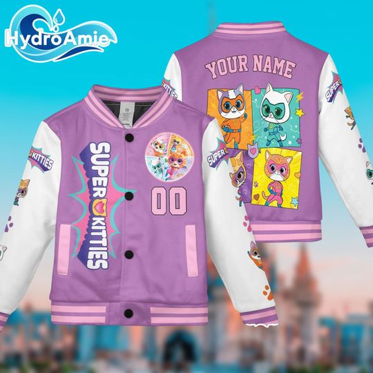 Discover Custom Super Kitties Varsity Jacket, Personalize Sparks Ginny Buddy Bitsy Baseball Jacket, Super Kitties Birthday Jacket Gift