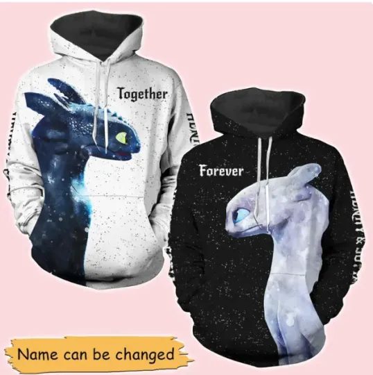 Discover Night Fury and Light Fury 3D HOODIE HALLOWEEN GIFT CHRISTMAS GIFT BEST PRICE