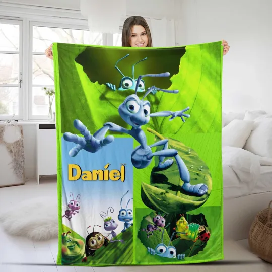 Discover Customized A Bug's Life Blanket Personalized Photo Flannel Couch Nap Office