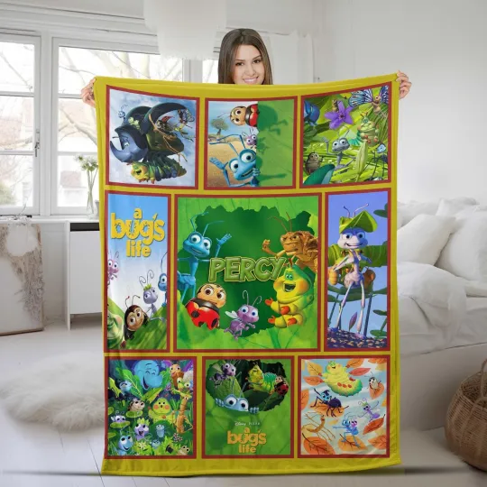 Discover Custom A Bug's Life Blanket, Cartoon Movie Blanket, Christmas Gift, Custom Name