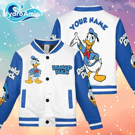 Discover Custom Disney Donald Duck Baseball Jacket, Disney Donald Duck Varsity, Disneyland Baseball Team Matching Outfit, Birthday Gift