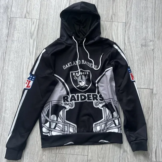 football Oakland Las Vegas Raiders 3D Hoodie All Over Print Shirts Size Medium