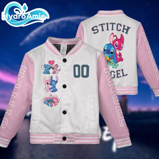 Discover Stitch Angel Baseball Jacket, Stitch Mens Jacket, Disney Couple Jacket, Disney Trip Streetwear Jacket, Stitch Love Shirt