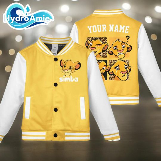 Discover Personalized Simba Varsity Jacket, Custom Disney The Lion King Baseball Jacket, Disney Kids Youth Adult Varsity Jacket