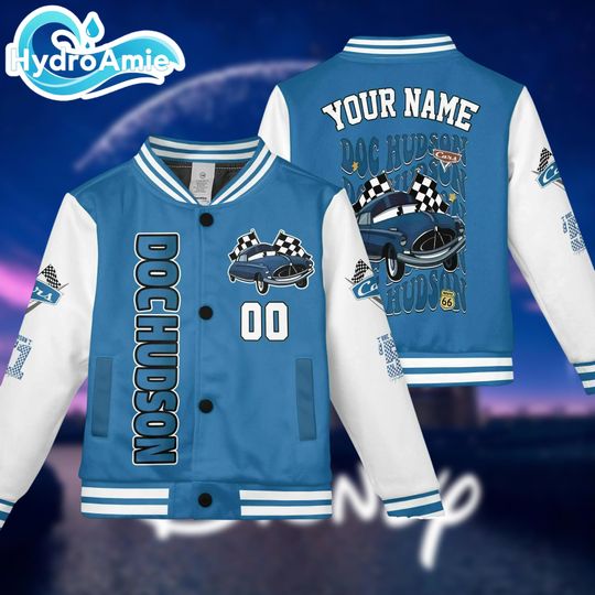 Discover Personalized Doc Hudson Varsity Jacket, Custom Disney Cars Baseball Jacket, Disney Cars Kids Youth Adult Varsity Jacket