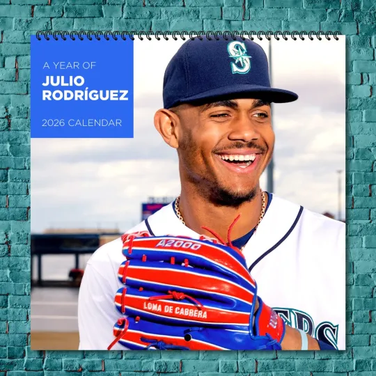 Discover Julio Rodríguez 2026 Wall Calendar, 12-Month Celebrity Fan Gift Collection