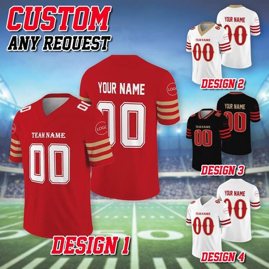 Discover Custom Team San Francisco Football Jersey, Custom Team Name Number Logo Football Jersey, San Francisco Team Football Lovers