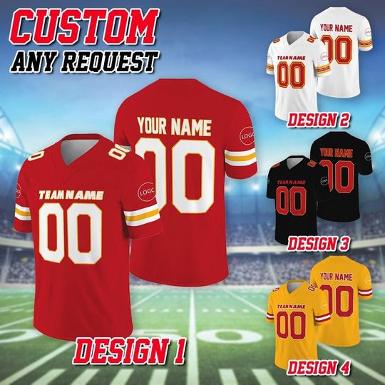 Discover Custom Team Kansas City Football Jersey, Custom Team Name Number Logo Football Jersey, Kansas City Team Football Lovers