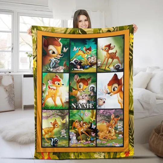 Custom Bambi Blanket, Bambi Fleece Blanket, Bambi Birthday Blanket, Magic