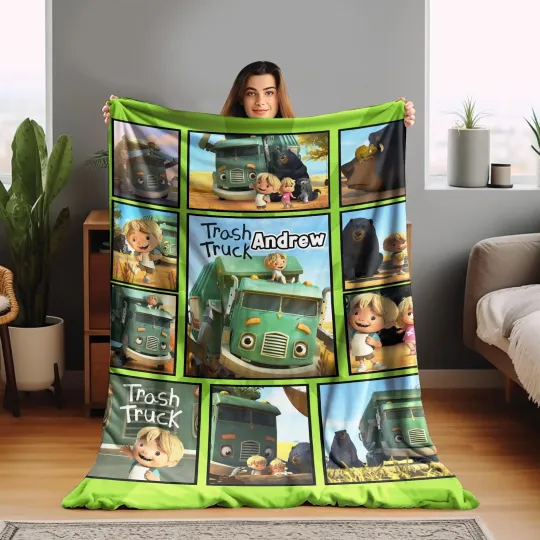 Trash Truck Blanket/Trash Truck Blanket/Trash Truck Birthday Gifts/Truck Lover
