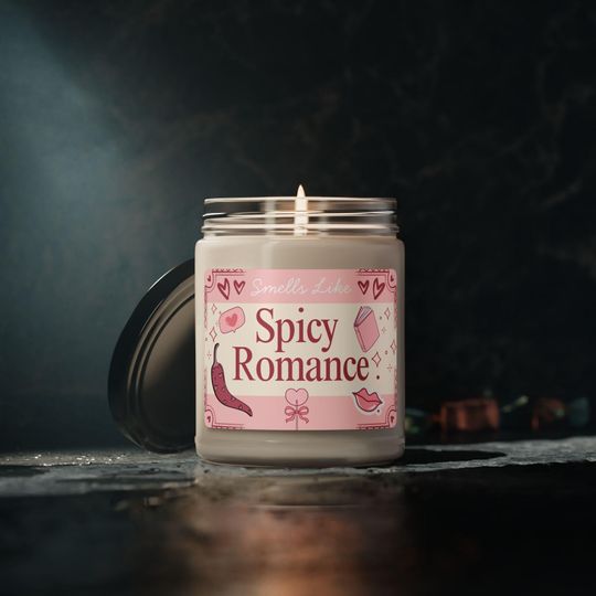 Discover Spicy Romance Candle – Book Trope Candle for Book Nook Gift