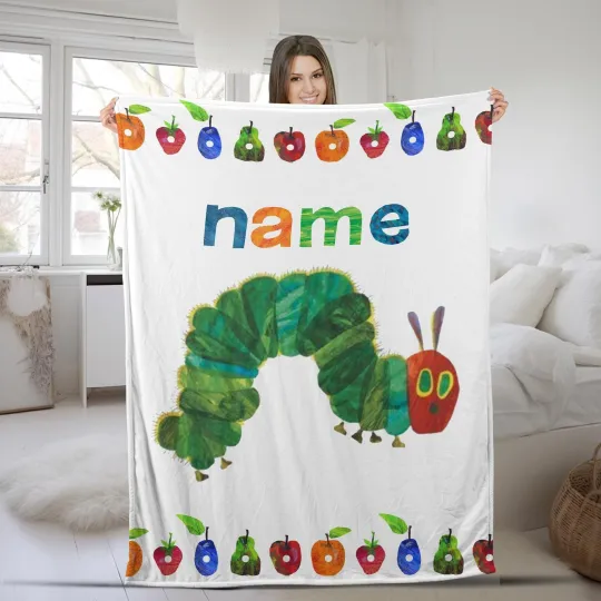 Discover Custom Name The Very Hungry Caterpillar Blanket, The Very Hungry Caterpillar