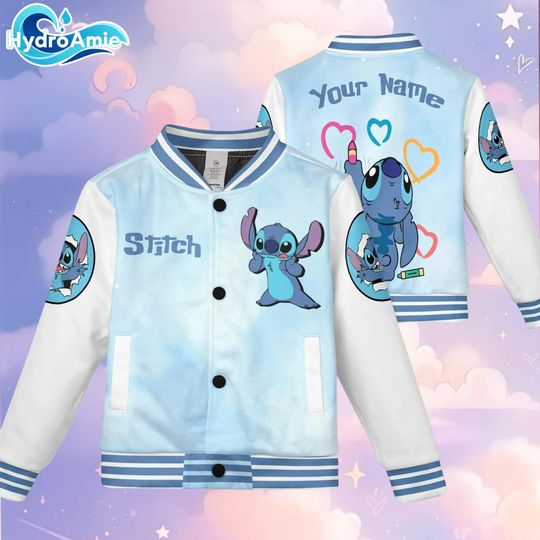 Custom Stitch Baseball Jacket, Personalized Number Varsity Jacket, Matching Family Outfit, Disney Trip 2025 Jacket