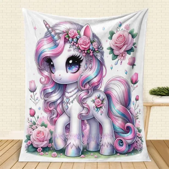 Discover Flower Fleece Blanket, Gift for Kid