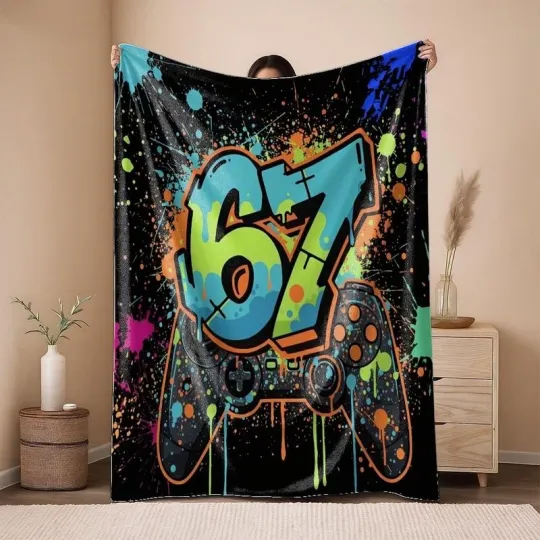 Discover No.67 Graffiti Fleece Blanket, Gift for Kid