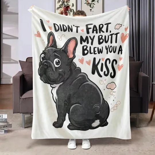 Discover French Bulldog Fleece Blanket, Gift for Kid