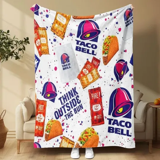 Discover Taco Bell Themed Fleece Blanket, Gift for Kid