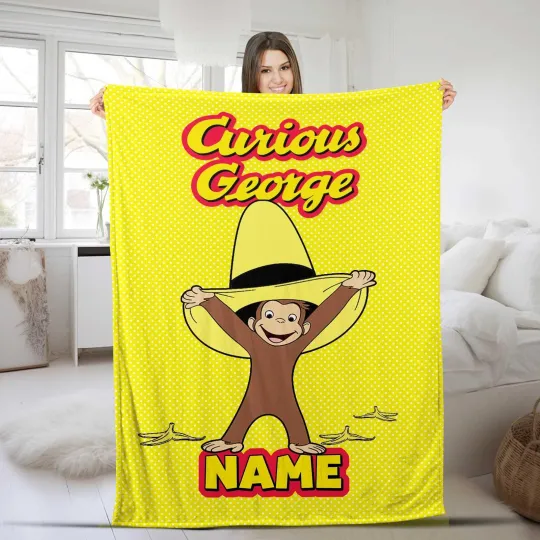 Discover Personalized Curious George Blanket, Curious George Blanket, Custom Name