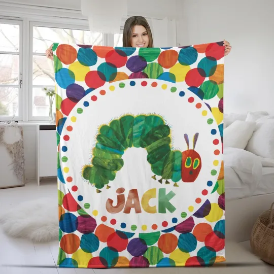 Discover Custom Name The Very Hungry Caterpillar Blanket, The Very Hungry Caterpillar