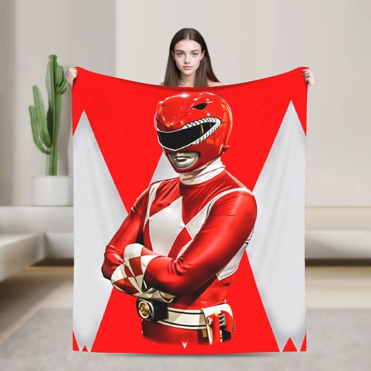 Discover M-Mighty Morphin Soft Blanket  Cartoon P-Power Rangers Fleece Blanket