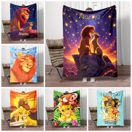 Discover Customized Name Personalized Blanket Disney The Lion King Children Fleece Blanket