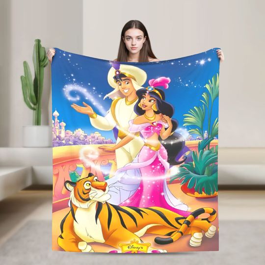 Aladdin Jasmine Cartoon Fleece Blanket