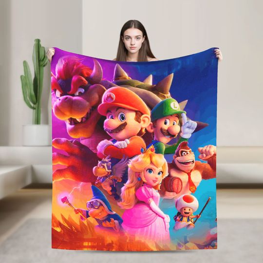 3D Super Mario Bros Cartoon Cute Fleece Blanket