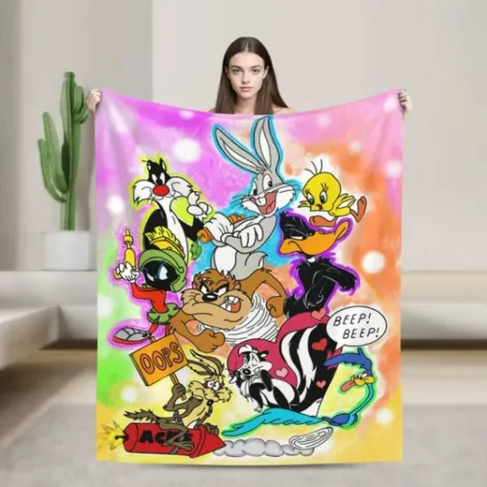 Looney Tunes Cartoons Blanket, Looney Tunes Cartoon Movie Fleece Blanket