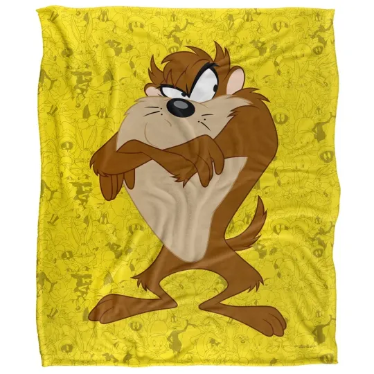 Looney Tunes Taz Blanket, Looney Tunes Cartoon Movie Fleece Blanket