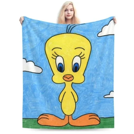 Discover Tweety Bird Sky Blanket Looney Tunes Cartoon Movie Fleece Blanket
