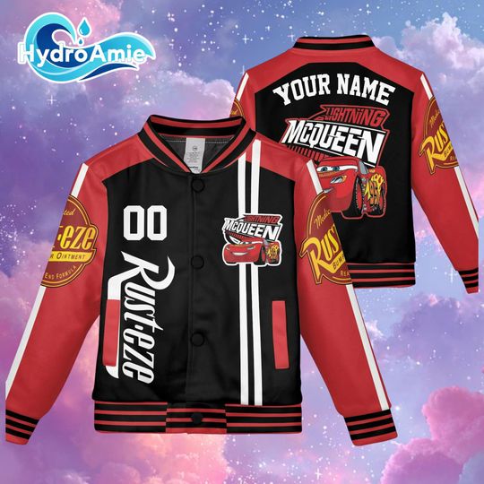 Discover Custom Cars McQueen Champion Varsity Jacket, Adult Varsity Jacket, Personalized Disney Jacket, Baseball Team Outfit, Disney Uniform Varsity