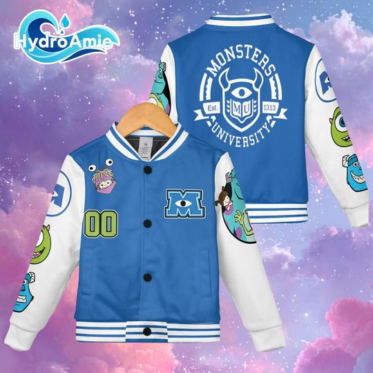 Discover Custom Monster University Uniform Varsity Jacket, Baseball Outfit, Personalized Disney Jacket, Baseball Team Outfit, Disney Uniform Varsity