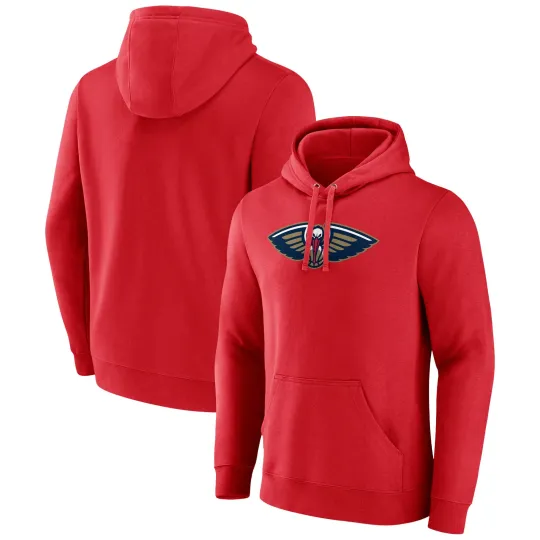 Discover Men's Fanatics  Red New Orleans Pelicans Primary Logo Pullover Hoodie