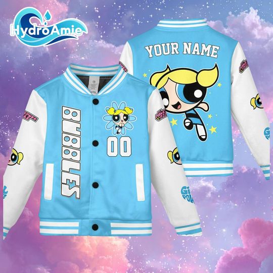 Discover Personalized Bubbles Varsity Jacket, Custom The Powerpuff Girls Baseball Jacket, Disney Kids Youth Adult Varsity Jacket
