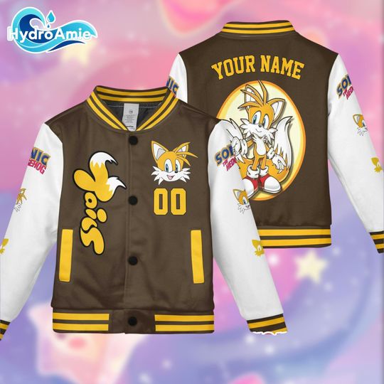 Discover Custom Tails Varsity Jacket, Sonic the Hedgehog Baseball Jacket, Gamer Fan Gift