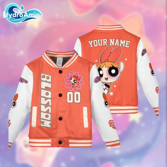 Discover Personalized Blossom Varsity Jacket, Custom The Powerpuff Girls Baseball Jacket, Disney Kids Youth Adult Varsity Jacket