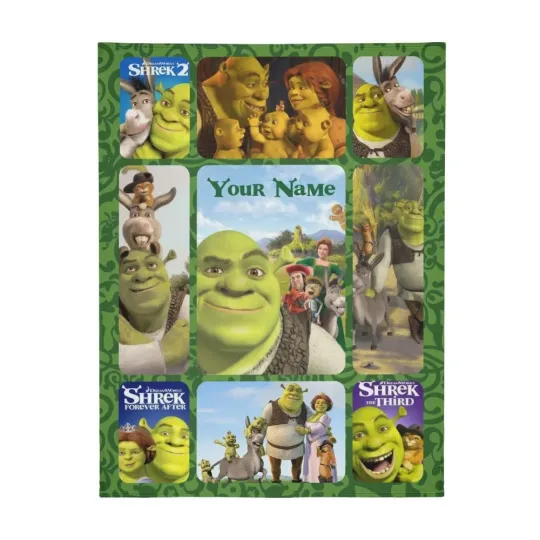 Discover Personalized Sherk Fleece Plush Fleece Blanket, Gift For Family, Gift For