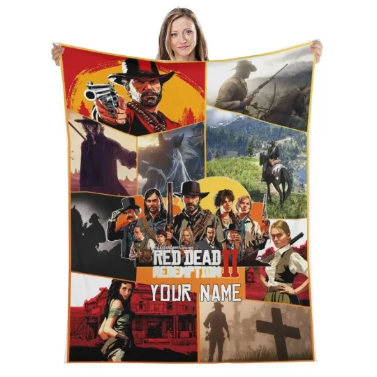 Discover Personalized Red Dead Redemption 2 Fleece Plush Fleece Blanket, Great Gift for