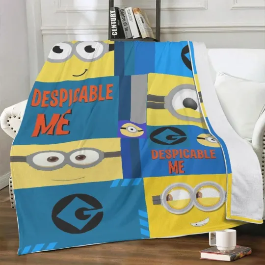 Discover Personalized Plush Fleece Blanket minions , Gift for family,gift for christmas