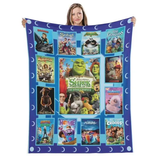 Discover Personalized DreamWorks Movies Plush Fleece Blanket, Blanket Gift for Friends,