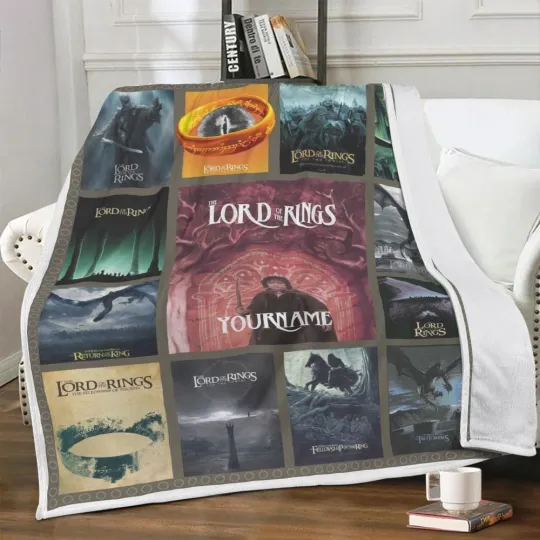 Discover Personalize Lord f The Rings Plush Fleece Blanket Birthday Gift, Christmas Gift
