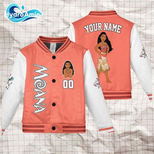 Discover Personalized Moana Varsity Jacket, Custom Disney Princess Baseball Jacket, Moana Kids Youth Adult Varsity Jacket