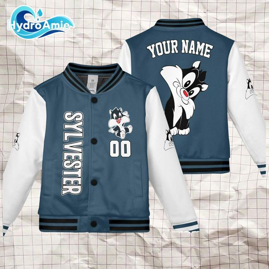 Custom Sylvester Looney Tunes Varsity Jacket, Personalized Baseball Jacket