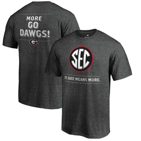 Discover Men's Ash GA bulldogs SEC Means More T-Shirt