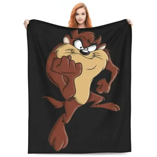 Discover Looney Tunes Tasmanian Devil Taz Furious Characters Cartoon Movie Fleece Blanket