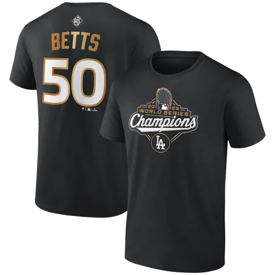 Discover Men's Fanatics Mookie Betts Black Los Angeles Dodgers 2025 World Series