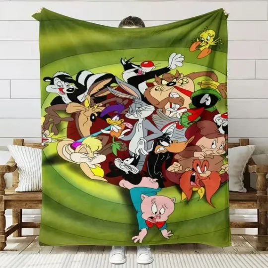 Looney Tunes Full Characters Cartoon Movie Fleece Blanket